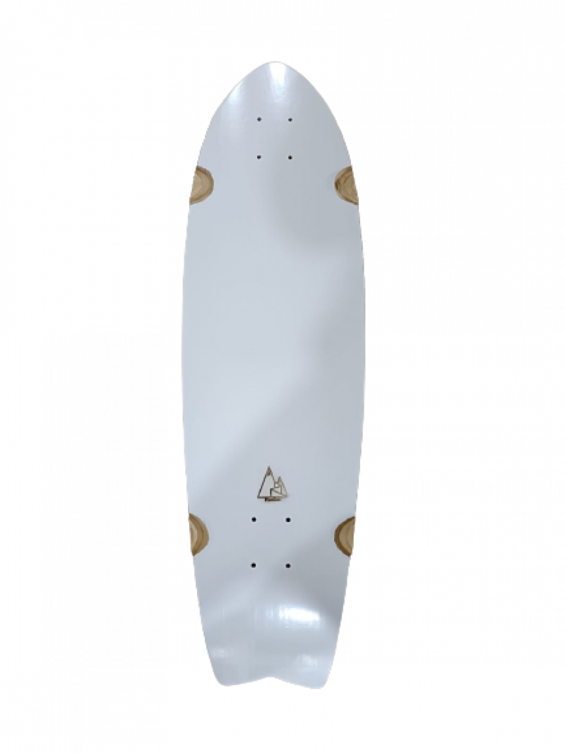 Premium 32" Pure White Kork Grip Surfskate Deck